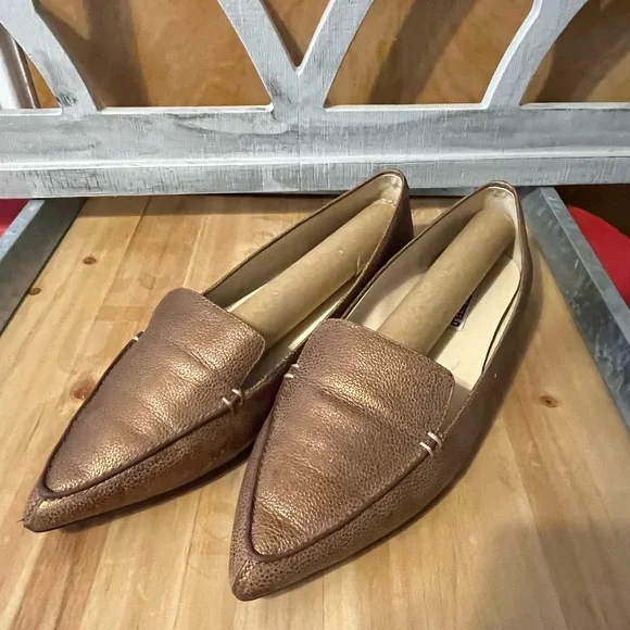 Karl Lagerfeld Metallic Brown Loafers - Picture 1 of 5